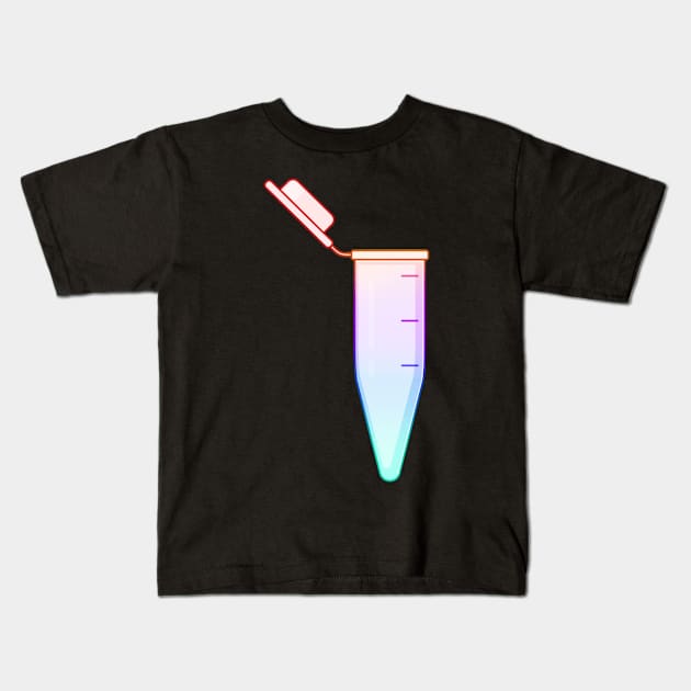 Rainbow Microcentrifuge tube Kids T-Shirt by labstud